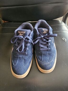 Reebok Navy Suede Sneakers with Gum Sole
